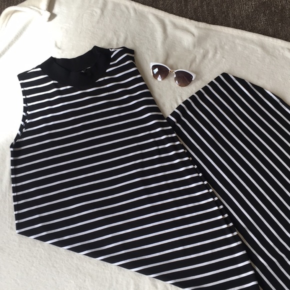 ASOS Monki Dresses & Skirts - 2/$18 NWOT Dress B&W Stripe w/Mock Turtleneck